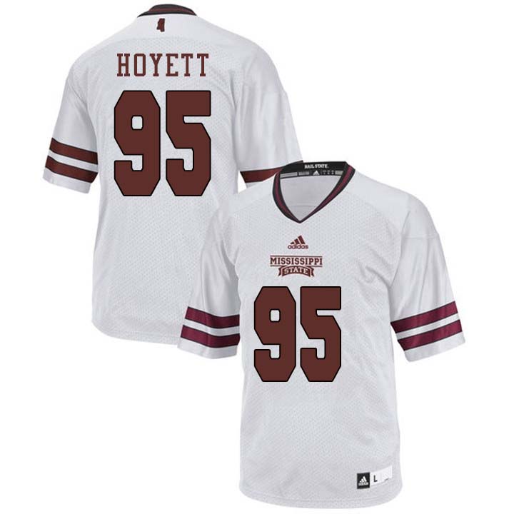 Men #95 Braxton Hoyett Mississippi State Bulldogs College Football Jerseys Sale-White - Click Image to Close